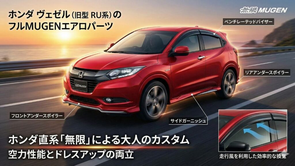 無限のエアロで進化するヴェゼルの旧型のカスタム術