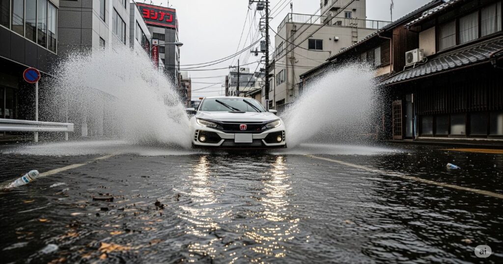 車の冠水、どこまで大丈夫かという自己判断は危険