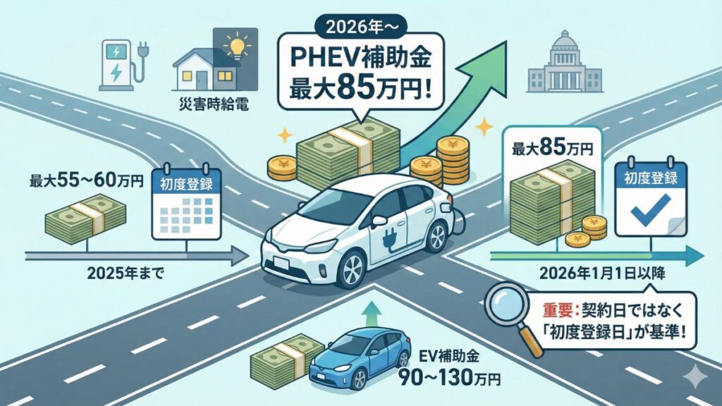 決定！2026年からPHEV補助金が最大85万円に増額