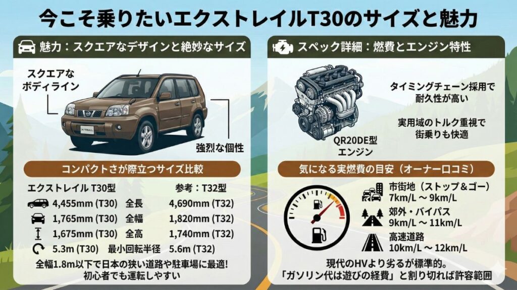 今こそ乗りたいエクストレイルT30のサイズと魅力