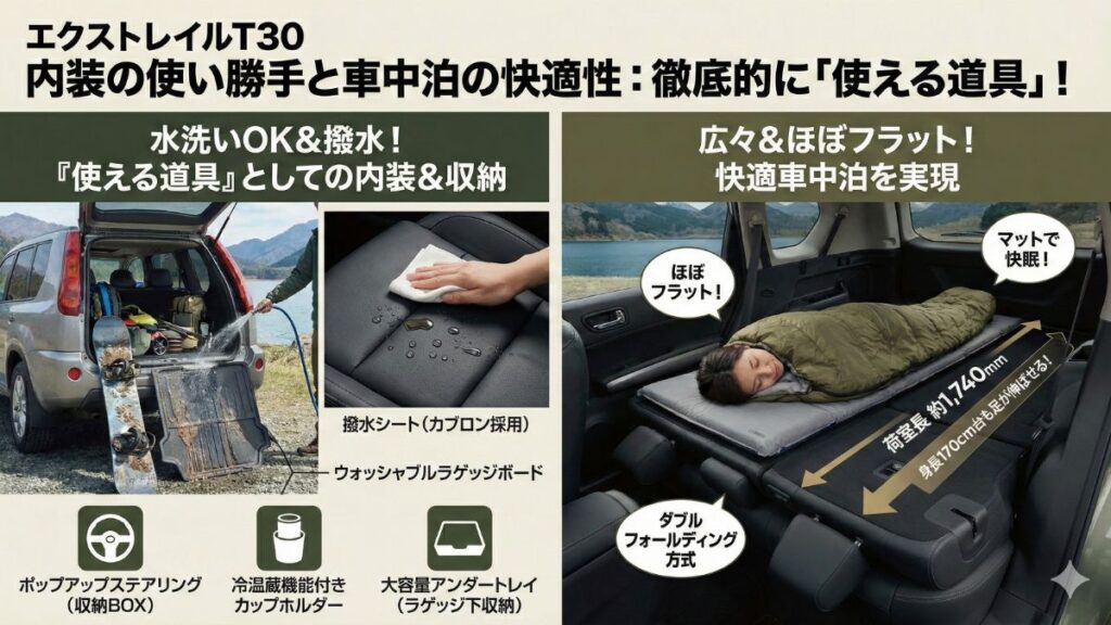 内装の使い勝手と車中泊の快適性