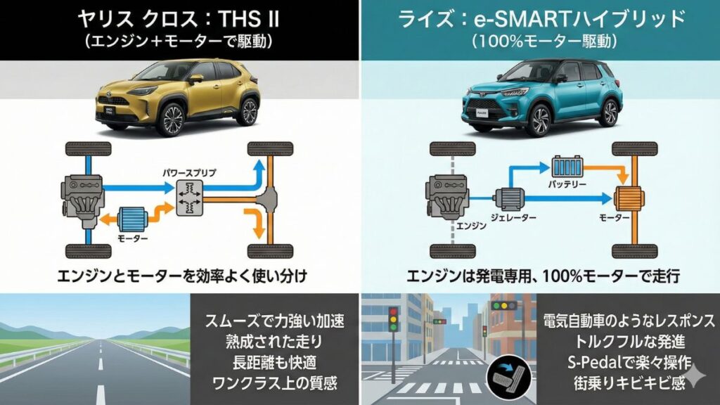 ハイブリッドシステムの仕組みと加速感