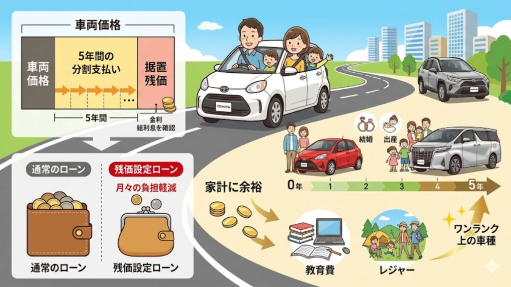 トヨタの残価設定5年プランの仕組みと選ぶ理由