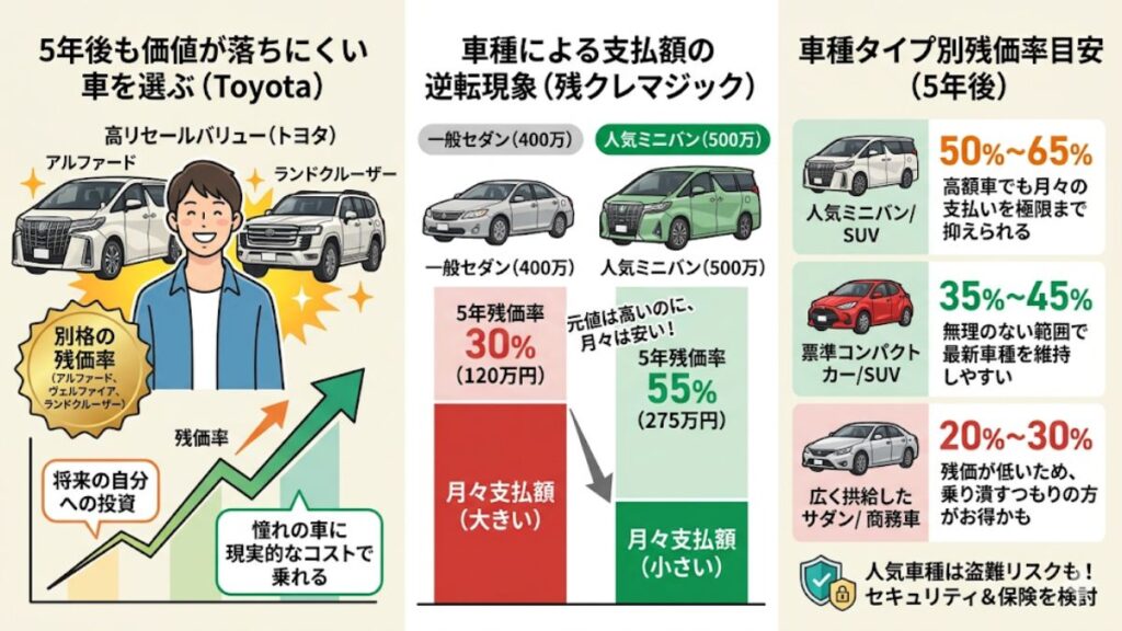 アルファードなど高残価率な車種を選ぶメリット