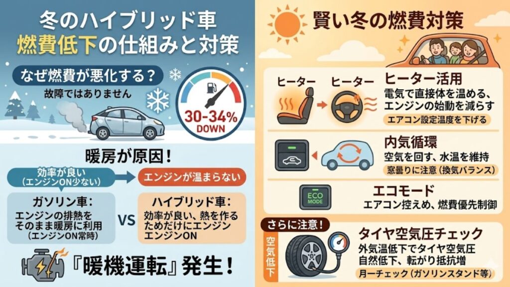 冬の暖房使用時に燃費が悪いと感じる理由と対策