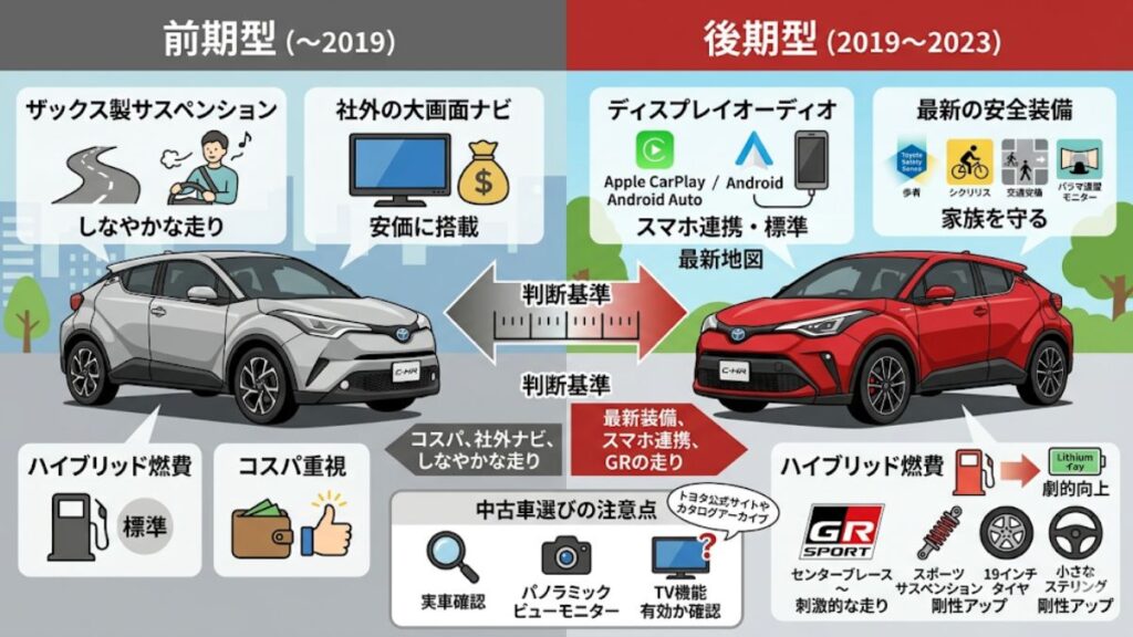 購入前に知るべきC-HR 前期と後期の違いのまとめ
